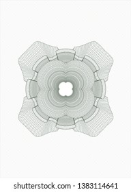 Green passport money style rosette. Vector Illustration. Detailed.