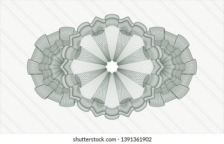 Green passport money style rosette. Vector Illustration. Detailed.