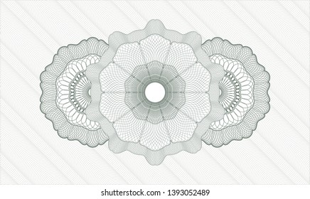 Green passport money style rosette. Vector Illustration. Detailed.