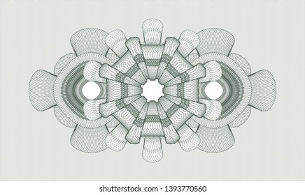 Green passport money style rosette. Vector Illustration. Detailed.