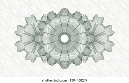 Green passport money style rosette. Vector Illustration. Detailed.