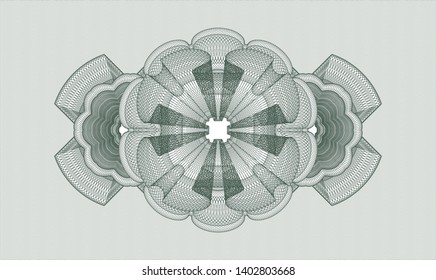 Green passport money style rosette. Vector Illustration. Detailed.