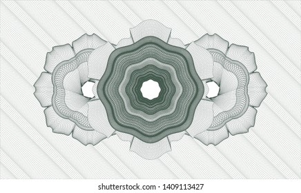 Green passport money style rosette. Vector Illustration. Detailed.