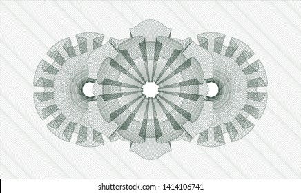 Green passport money style rosette. Vector Illustration. Detailed.