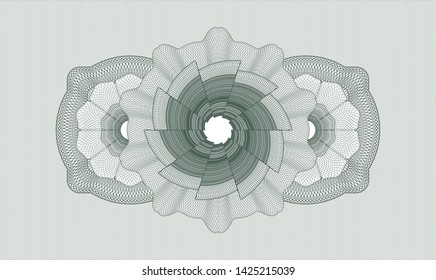 Green passport money style rosette. Vector Illustration. Detailed.