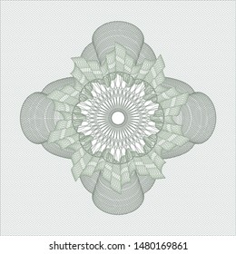 Green passport money style rosette. Vector Illustration. Detailed.