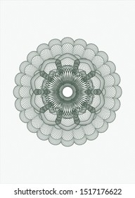 Green passport money style rosette. Vector Illustration. Detailed.