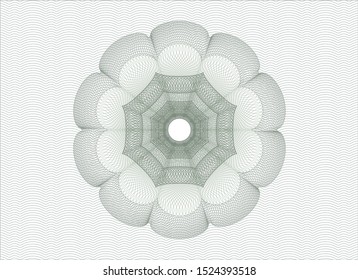 Green passport money style rosette. Vector Illustration. Detailed.