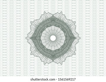 Green passport money style rosette. Vector Illustration. Detailed.