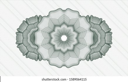 Green passport money style rosette. Vector Illustration. Detailed.