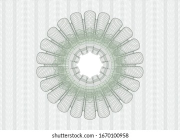 Green passport money style rosette. Vector Illustration. Detailed.