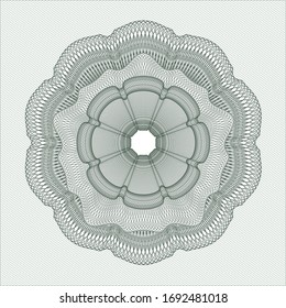 Green passport money style rosette. Vector Illustration. Detailed.