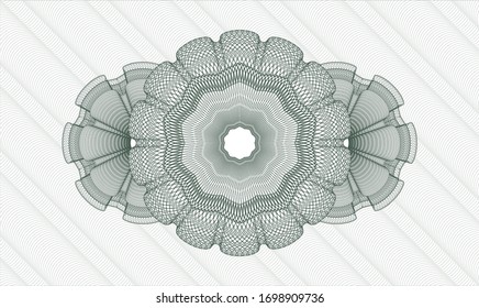 Green passport money style rosette. Vector Illustration. Detailed.