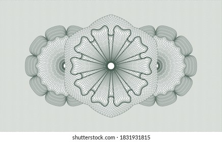 Green passport money style rosette. Vector Illustration. Detailed 