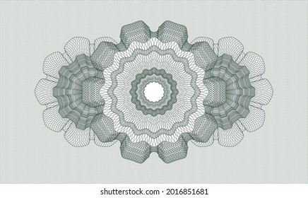 Green passport money style rosette. Vector Illustration. Detailed 