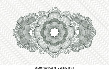 Green passport money style rosette. Vector Illustration. Detailed 