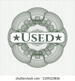  Green passport money style rossete with text Used inside