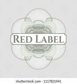 Green passport money style rossete with text Red Label inside