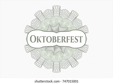 Green passport money style rossete with text Oktoberfest inside