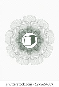 Green passport rosette with bread icon inside