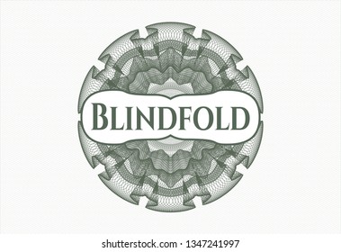 Green passport rosette with text Blindfold inside