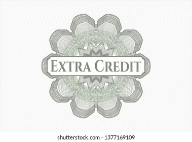 Green passport rosette with text Extra Credit inside