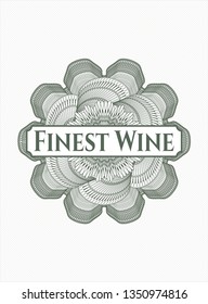 Green passport rosette with text Finest Wine inside