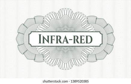 Green passport rosette with text Infra-red inside