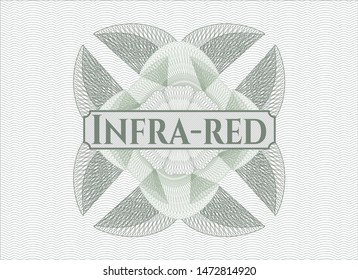 Green passport rosette with text Infra-red inside
