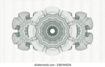 Green passport rosette. Vector Illustration. Detailed.