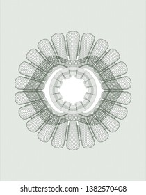 Green passport rosette. Vector Illustration. Detailed.