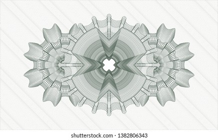 Green passport rosette. Vector Illustration. Detailed.