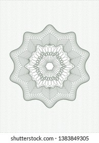 Green passport rosette. Vector Illustration. Detailed.