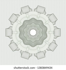 Green passport rosette. Vector Illustration. Detailed.