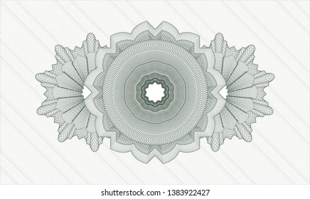 Green passport rosette. Vector Illustration. Detailed.
