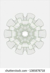 Green passport rosette. Vector Illustration. Detailed.