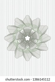 Green passport rosette. Vector Illustration. Detailed.