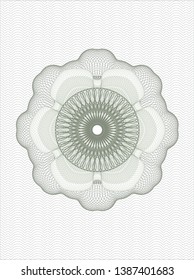Green passport rosette. Vector Illustration. Detailed.