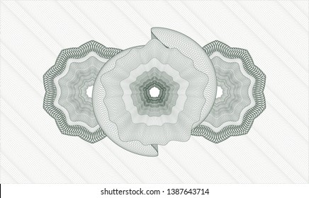 Green passport rosette. Vector Illustration. Detailed.