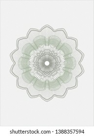 Green passport rosette. Vector Illustration. Detailed.