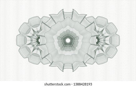 Green passport rosette. Vector Illustration. Detailed.