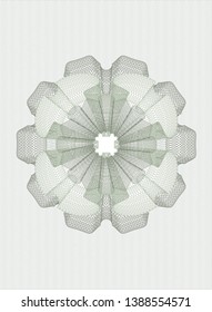 Green passport rosette. Vector Illustration. Detailed.