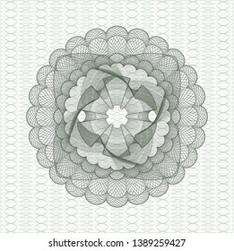 Green passport rosette. Vector Illustration. Detailed.