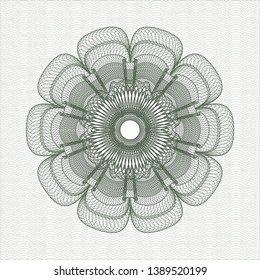 Green passport rosette. Vector Illustration. Detailed.