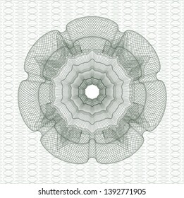 Green passport rosette. Vector Illustration. Detailed.