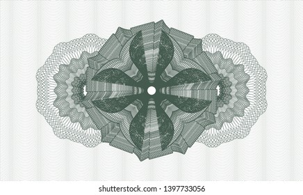 Green passport rosette. Vector Illustration. Detailed.
