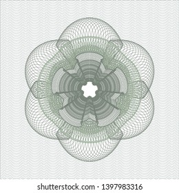 Green passport rosette. Vector Illustration. Detailed.
