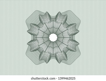 Green passport rosette. Vector Illustration. Detailed.