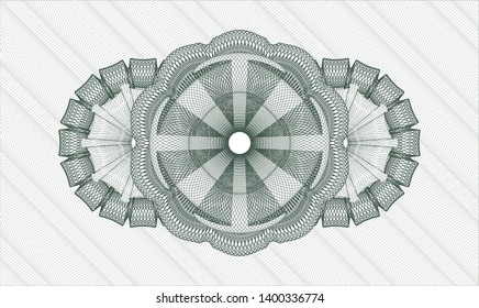 Green passport rosette. Vector Illustration. Detailed.