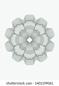 Green passport rosette. Vector Illustration. Detailed.